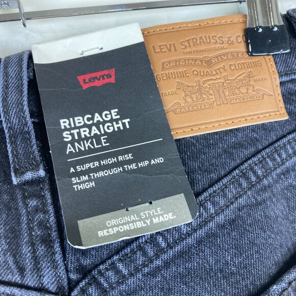 NWT Levis Womens 24x27 Ribcage Straight Ankle Premium Button Fly Jeans NEW - Picture 7 of 10
